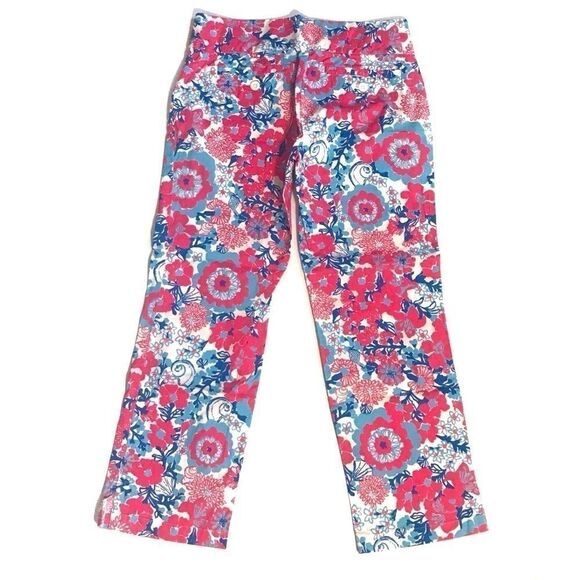 Lilly Pulitzer Blue Pink Palm Beach Fit Pants - Picture 2 of 6